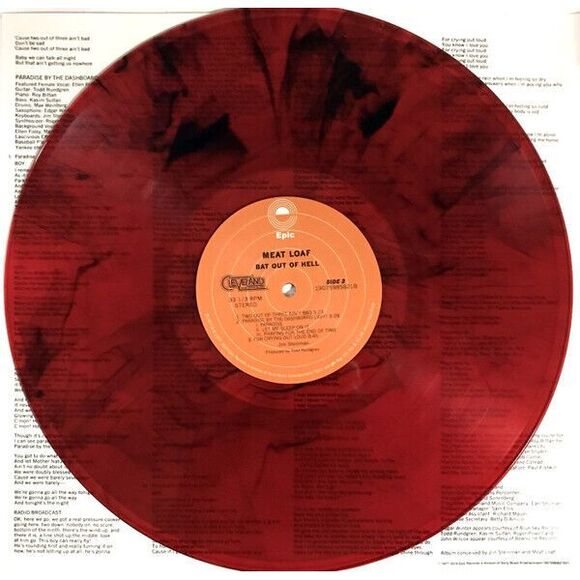 Meat Loaf Bat Out Of Hell Exclusive Limited Edition Colored Vinyl MINT RARE LP - Picture 4 of 5